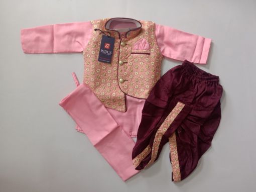 Picture of MDL00959 :: Size:3-4 Years :: Boys Party Wear-Sherwani and Dhoti Sets